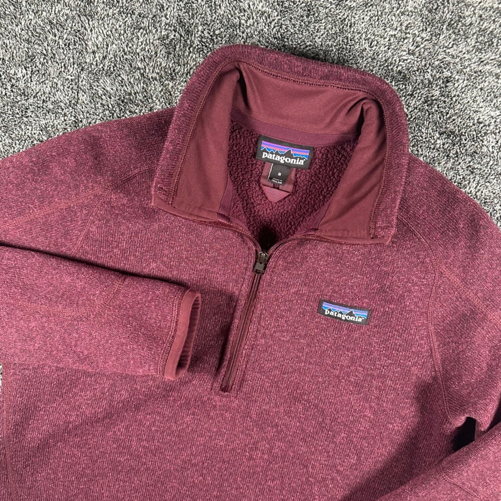 Patagonia Better Sweater Pullover Womens M Maroon Quarter Zip Fleece Jacket